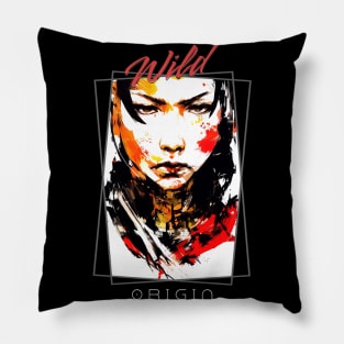 Martial Art Kung Fu Wild Nature Free Spirit Art Brush Painting Pillow