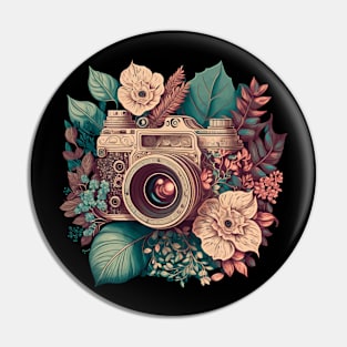 Vintage Visions, Vintage Retro Art Camera Design Pin