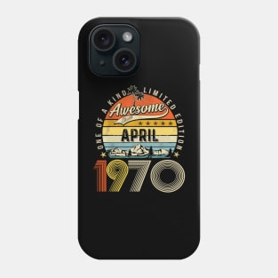 Awesome Since April 1970 Vintage 53rd Birthday Phone Case