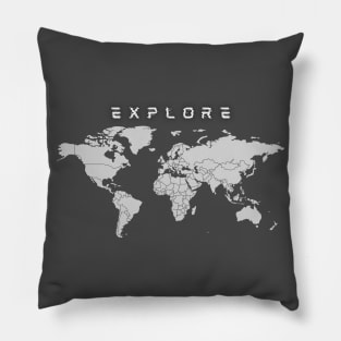 Explore World Map Pillow