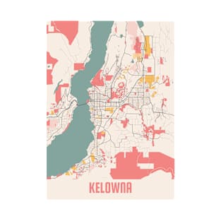 Kelowna - Canada Chalk City Map T-Shirt