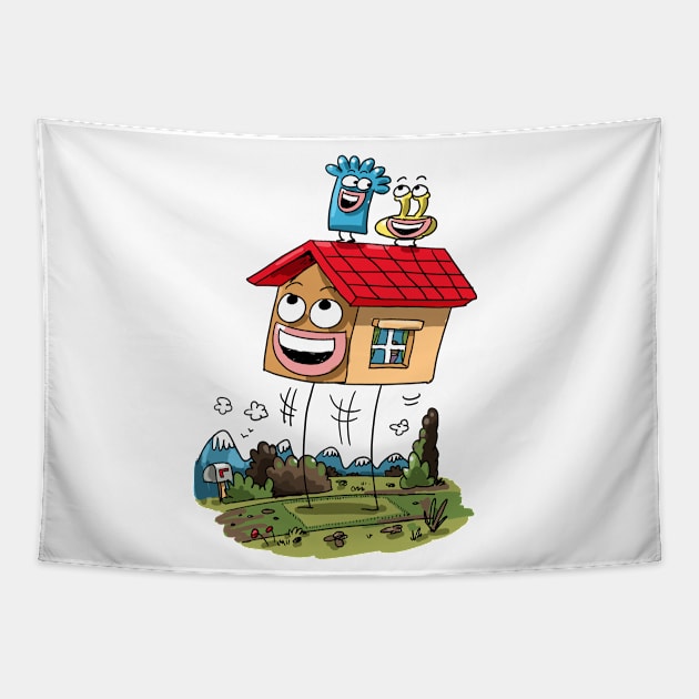 Happy House Friends Tapestry by HappyLand