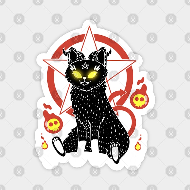 Devil Cat Magnet by Artthree Studio