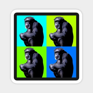 Chimpanzee. Cute Chimp Pop Art. pop art chimp - magical animals Magnet