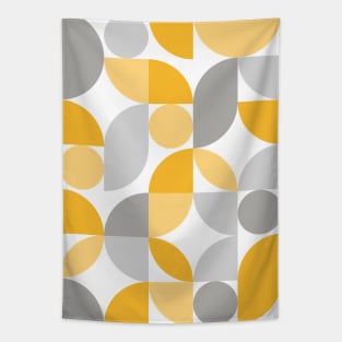 Mid Century Modern Abstract 26 Yellow, Grey Tapestry