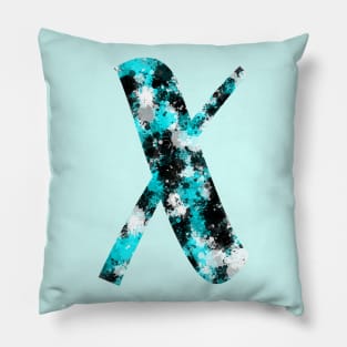 Paint Splash Letter X Pillow