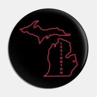 Lexington MI Love (red) Pin