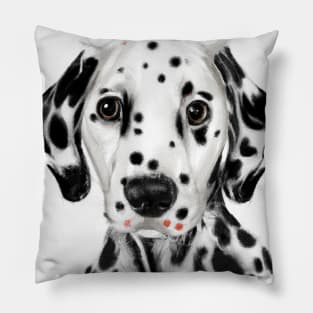 Cute Dalmatian Drawing Pillow