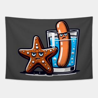 Chocolate Starfish & Hot Dog Flavored Water Tapestry