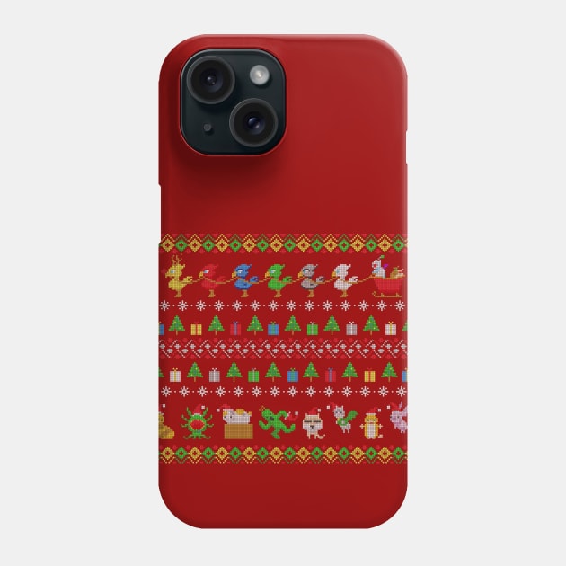 Merry Moogle-mas - perfect Ugly Christmas Sweater with a gamer flare of chocobos, moogles, and FF14 minions Phone Case by SamInJapan