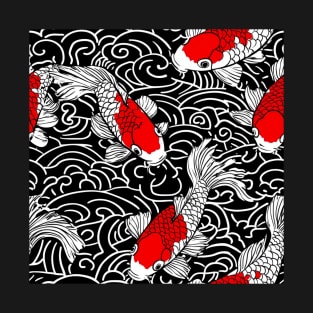 Koi fish nishikigoi pattern Hiroshi Nagai T-Shirt