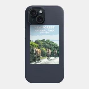 New Forest Ponies, National Park Hampshire England uk. Phone Case