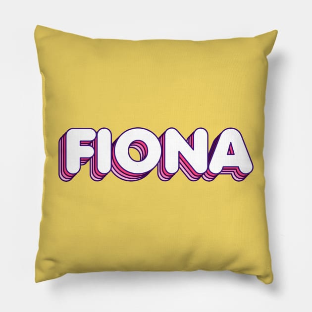 Pink Layers Fiona Name Label Pillow by KedaiComel