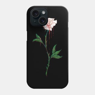 White Rose Dripping with Blood Phone Case