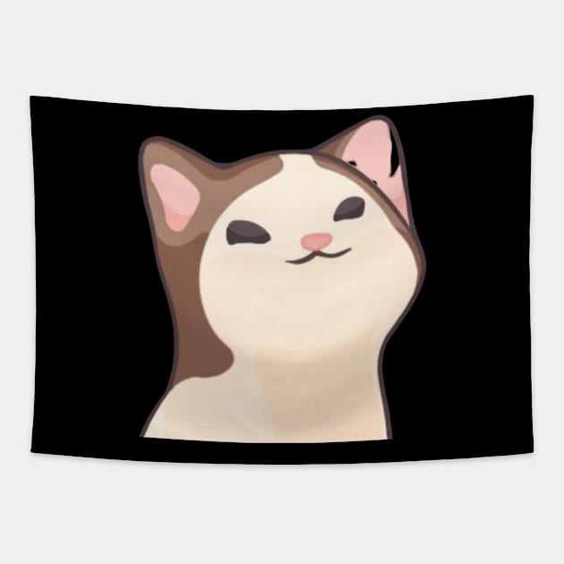 Pop Cat My Beloved Cat Meme Oatmeal Tapestry by BobaPenguin