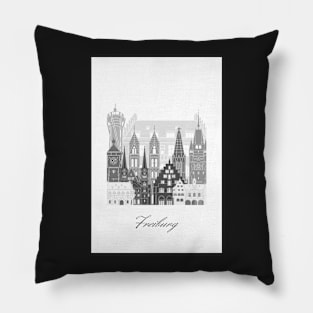 Freiburg, Germany, map skyline - 05 style Pillow