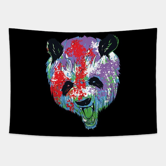 Colorful Panda Tapestry by CoffeeandTeas