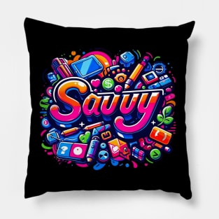 Savvy Graffiti Pillow