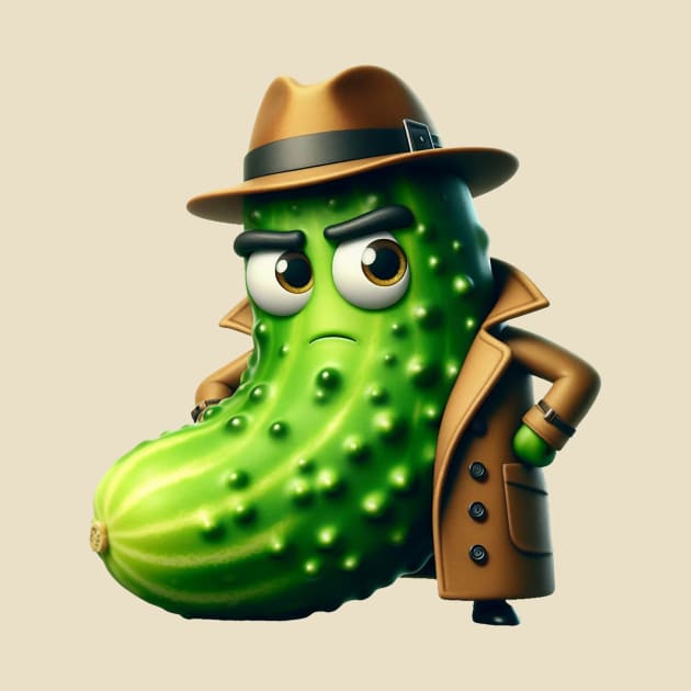 Cucumber Wearing Trench Coat by Dmytro