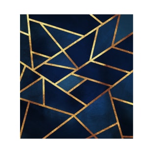 Navy Gold Stone Geometric T-Shirt