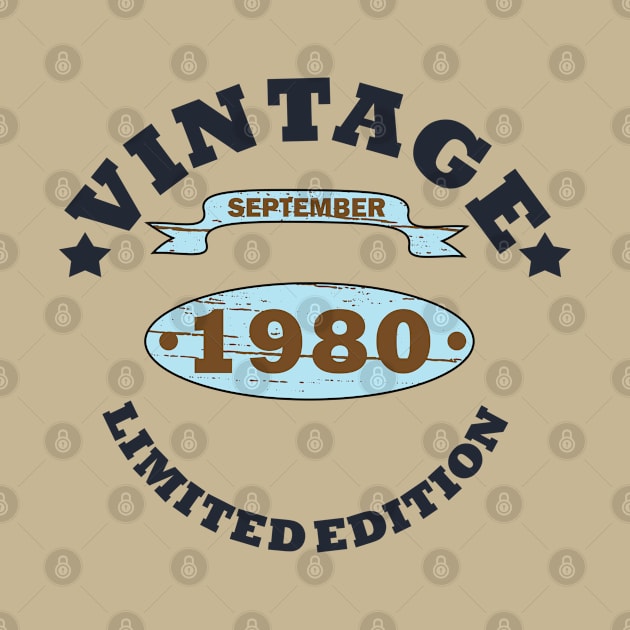 born in september 1980 vintage birthday by omitay