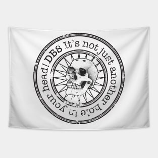 Parkinsons DBS Hole in Your Head in black distressed Tapestry