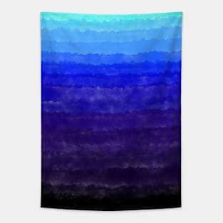 Shades Of Blue Watercolor Striped Gradient Tapestry