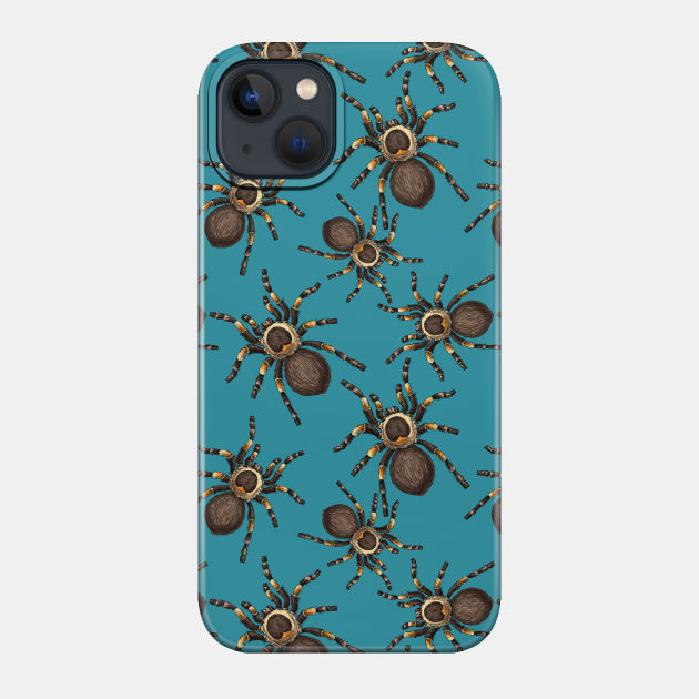 Tarantulas on blue - Tarantulas - Phone Case