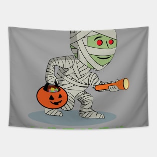 Cute Kid's - The Boo Crew - Cartoon Monsters - Ahmed the Mummy Tapestry