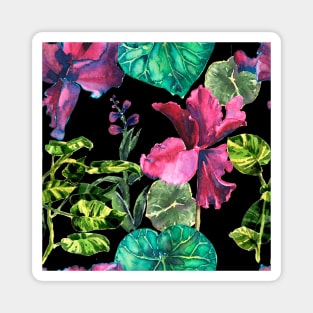 Seamless tropical flower Magnet