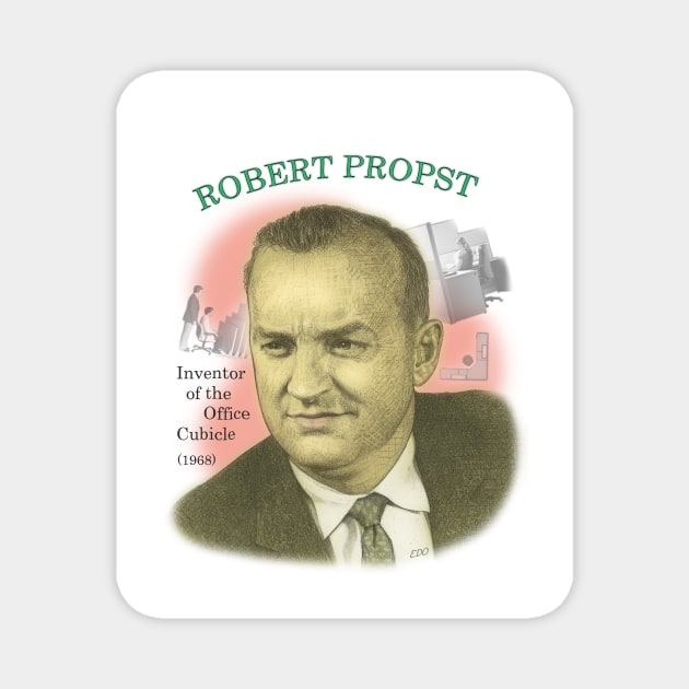 Robert Propst, Inventor of the Office Cubicle Magnet by eedeeo