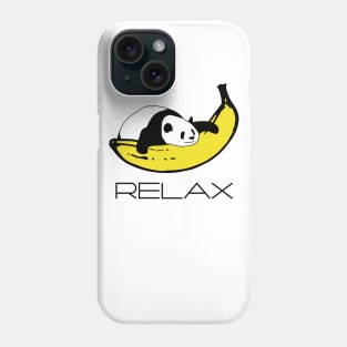 Panda is relaxing on Banana Phone Case