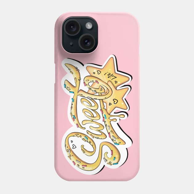 sweet life (yellow text) Phone Case by Mei.illustration