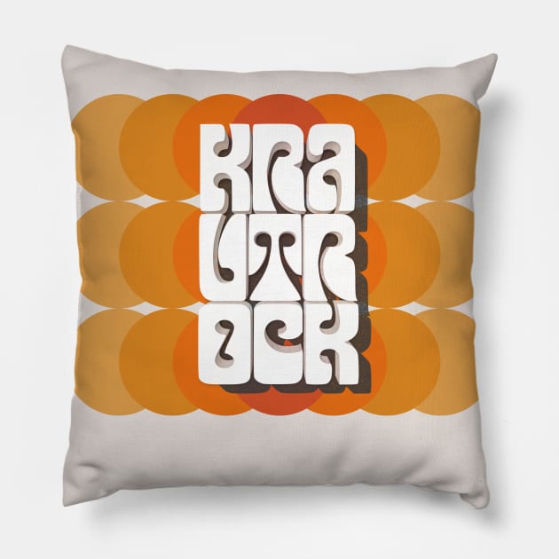 Krautrock /\/\ 70s Styled Typographic Artwork Pillow by DankFutura