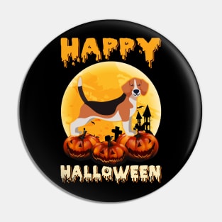 Beagle Halloween Scary Pumpkin Moon Costume Pin