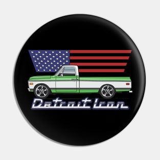 White & Green Truck Pin