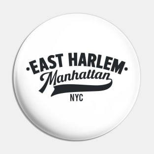 East Harlem Manhattan Minimal Typo Art - T-Shirt & Apparel Design Pin