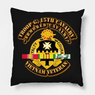 Troop G, 5th Cavalry (Armored Cavalry) w SVC Ribbons Pillow