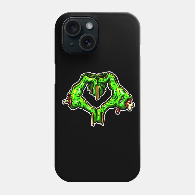 Zombie Fingers I Love You Hand Sign Phone Case by Squeeb Creative