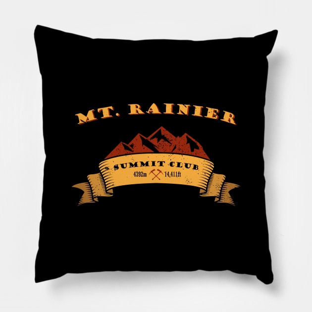 Mt. Rainier Summit Club Pillow by Dolde08