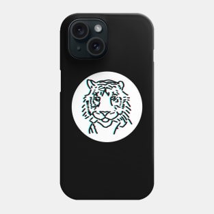 Tiger Face Portrait Glitch Phone Case