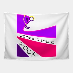 Women Rock Climbers Tapestry