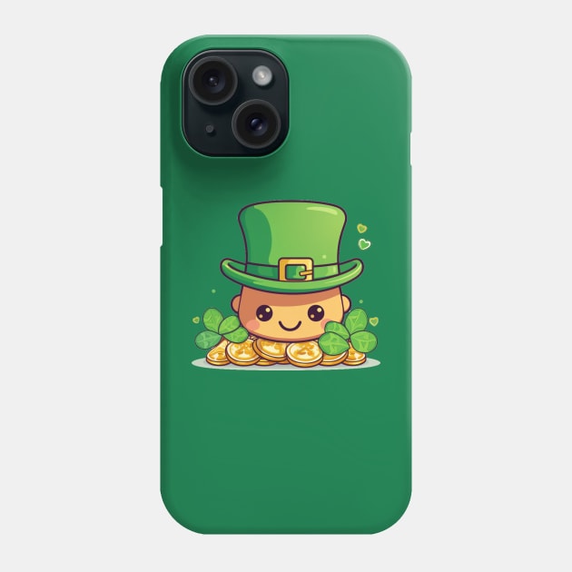 St Patricks day lucky day with shamrock and gold Phone Case by MilkyBerry