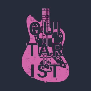 Guitarist Electric Guitar Body Pink Color T-Shirt