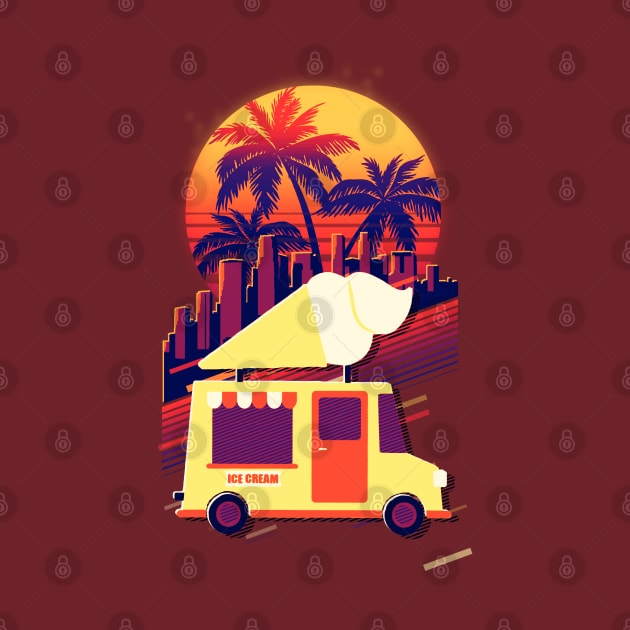 Ice Cream Truck Retro Sunset Style by ClorindaDeRose