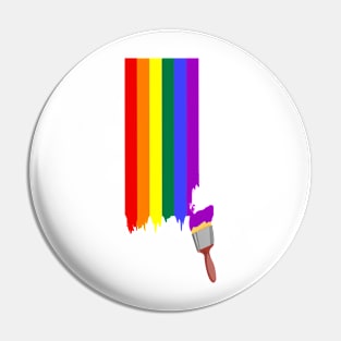 Painting a gay pride rainbow Pin