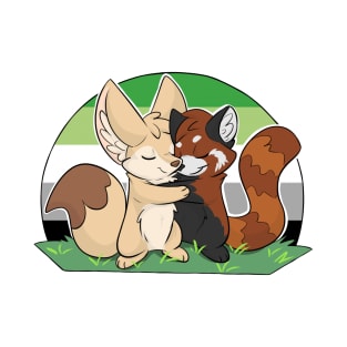 Aromantic - Fennec Fox + Red Panda Hug T-Shirt