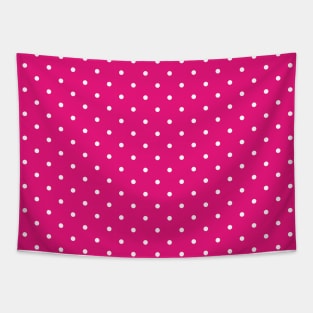 Hot Pink and White Micro Mini Polka Dot Tapestry