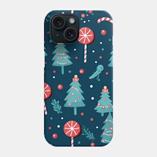 Christmas decorations at seamless pattern style Phone Case