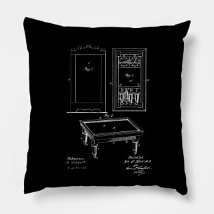 Billiard Table Vintage Patent Drawing Pillow